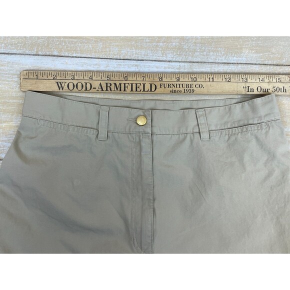 LAUREN RALPH LAUREN Size 8 Khaki Wide Leg Cotton Cropped Capris Pants W/Pockets - Picture 8 of 11